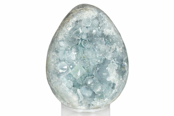Crystal Filled Celestine (Celestite) Egg Geode - Madagascar #274371